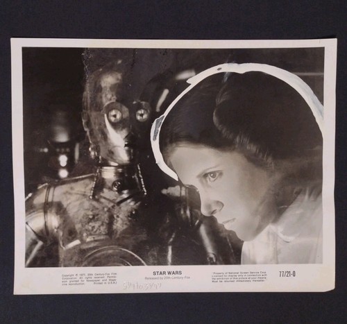 Star Wars, Princess Leia, C-3PO, Original Press Photo 1977, (Marked)