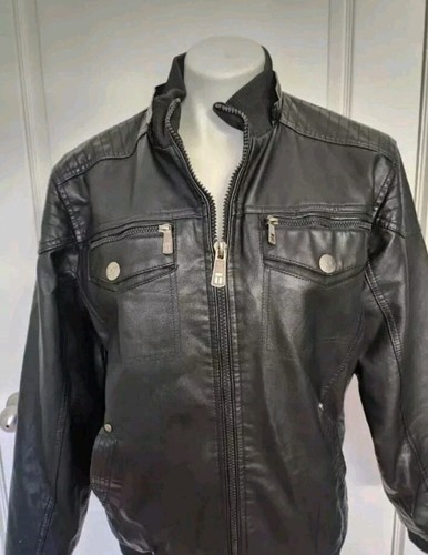 LDN Brave Soul Black Jacket Mens S Zippers Multi Pockets - Picture 5 of 11