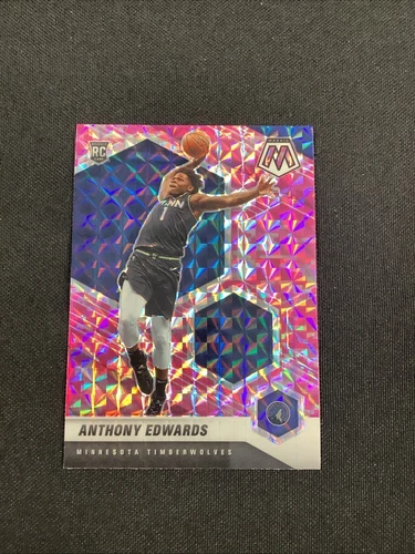 2020-21 Panini Mosaic - Rookie Anthony Edwards #201 Pink Camo Mosaic Prizm (RC)