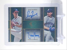 GREG MADDUX RANDY JOHNSON 2024 TOPPS DIAMOND ICONS DUAL AUTO /25 Q1739