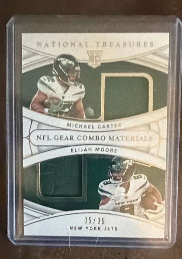 2021 Panini National Treasures - #RG-ME Michael Carter / Elijah Moore