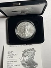 2025 W American Eagle One Ounce Silver Uncirculated Coin 25EG OGP COA US Mint