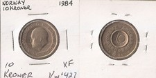 Norway  10 kroner  1984 Olav V High grade!!!