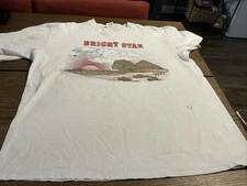 Vintage Exercise Bright Star T-Shirt - Military - White - XL - Made in USA-READ