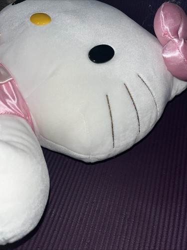 Vintage Sanrio Hello Kitty Plüsch Nakajima 2003 rosa Kleid Schleife 17”x13” riesig groß - Bild 9 von 12