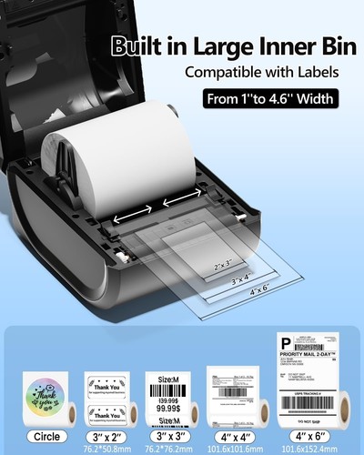 Phomemo D520BT Bluetooth Thermodrucker - DHL Etikettendrucker für Etiketten 4X6 - Bild 5 von 20