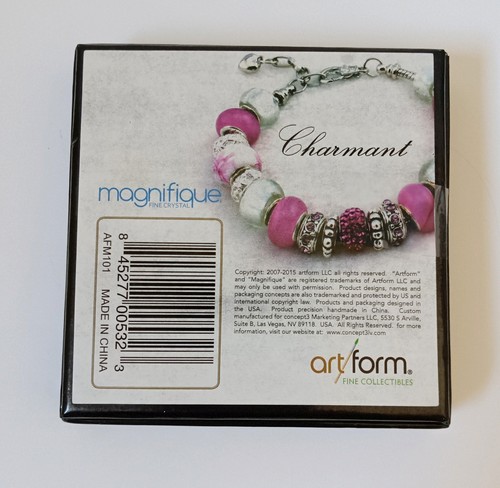 Magnifique Charmant Fine Crystal Bracelet Murano Glass .925 Silverplate Beads - 第 3/6 張圖片