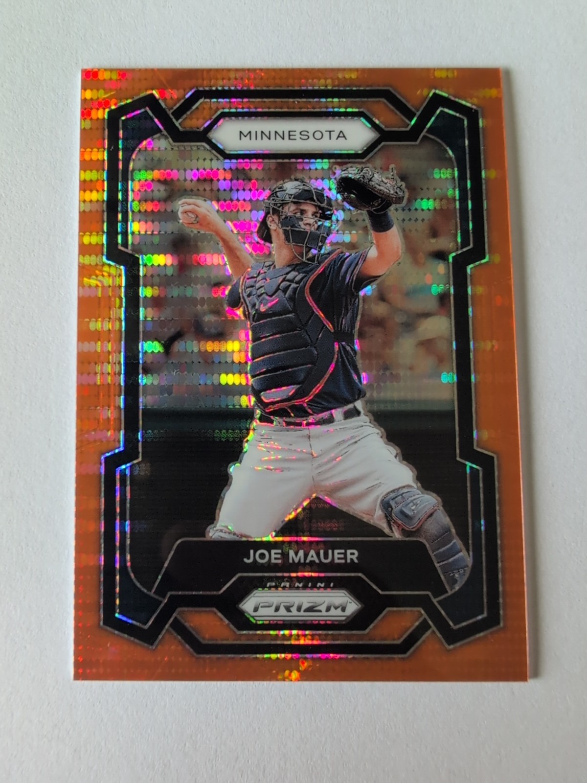 2024 Panini Prizm - Joe Mauer #7 Orange Pulsar Prizm /399