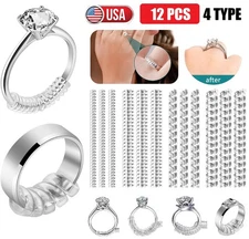 12PCS Silicone Invisible Ring Size Adjuster for Loose Rings Tightener Guards USA