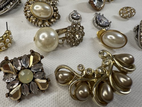 Vintage Einzel Schmuck Konvolut Handarbeit Mehrzweck Strass Perlen Silber Goldfarben - Bild 2 von 7