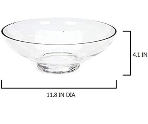 Hosley Klarglas Schale 11,8 Zoll Durchmesser - ideales Geschenk für Hochzeit - Bild 2 von 8