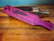 Turkey call, H3 limited edition custom black limba box with Purple Heart lid.