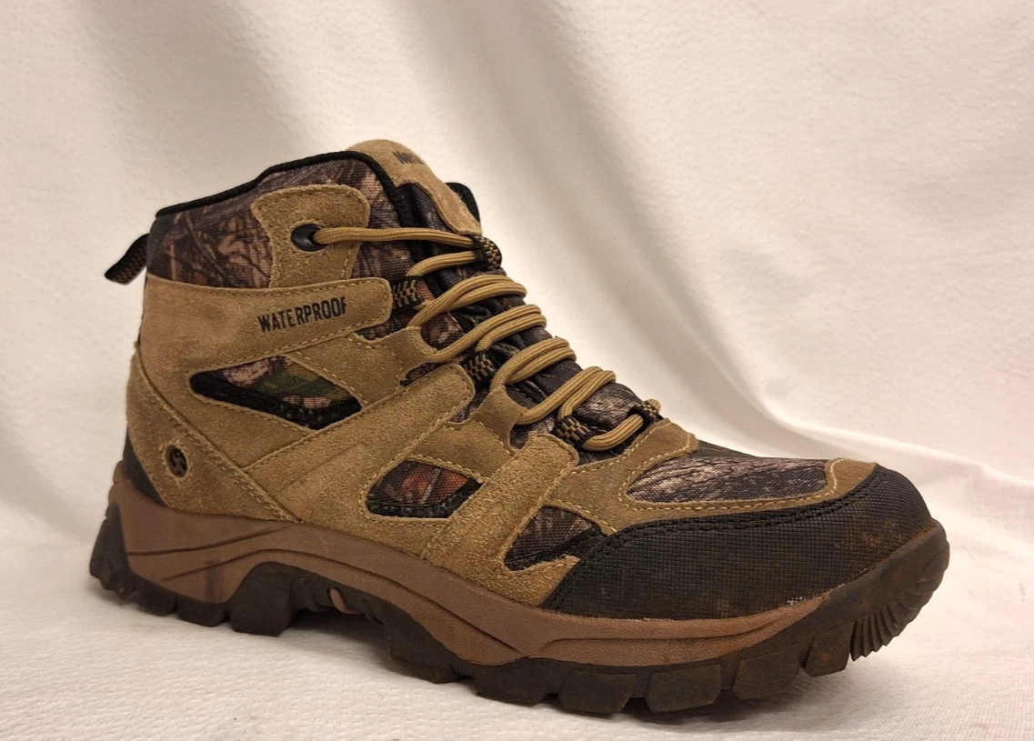 Northside Men's Size 8.5 Camo/Brown Work Hiking Suede Waterproof Boots