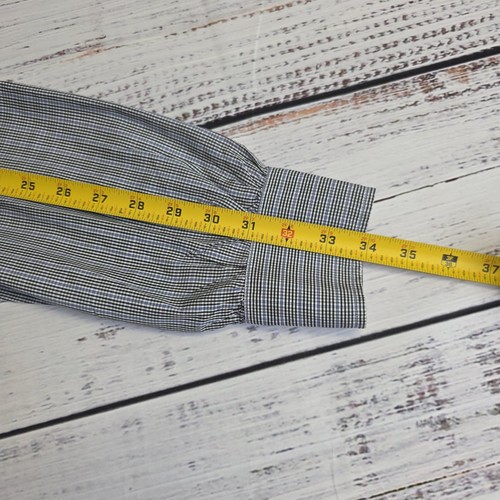Ralph Lauren Purple Label Dress Shirt Mens 16.5-34 Button Down Black Blue Plaid - Picture 8 of 10