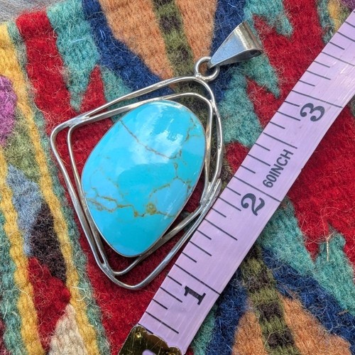 Colgante Turquesa Plata: Colgante Grande Taxco México Plata - Imagen 2 de 12
