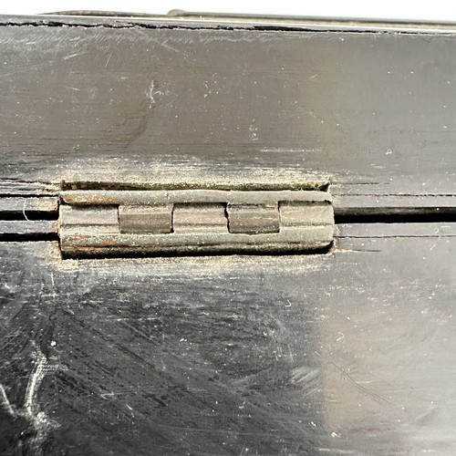 Victorian Sarcophagus Shaped Tea Caddy MOP 2 Section Antique 1840’s Japanned - Picture 21 of 24