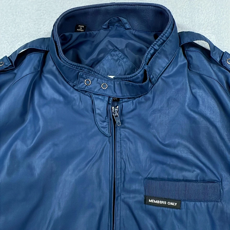 Chaqueta cortavientos vintage solo para miembros para hombre 44 cremallera completa abrigo años 80 hecha en Corea Foto 4 de 4