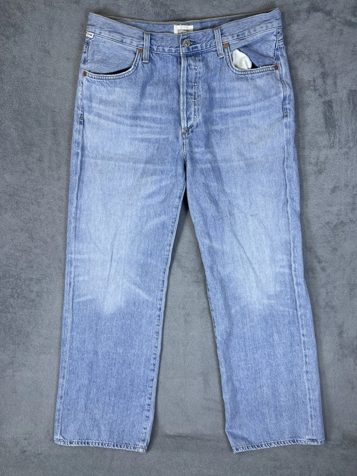 Citizens Of Humanity Jeans Womens 30 Blue Annina Wide Leg Denim Button Fly - Image 2 of 4