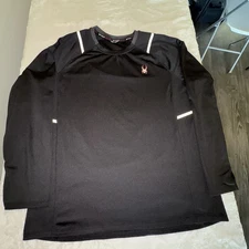 Spyder Mens Large Black Long Sleeve Active ProWEB Midweight Outdoor Base Layer