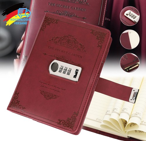 A5 Tagebuch mit Schloss Journal Schloss Niedliches Tagebuch Leder Notizbuch DHL - Bild 2 von 13