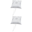  2 Pieces Engagement Decorations Cushion Wedding Ring Bearer Pillow Double Heart