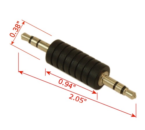 Adaptador acoplador mini estéreo TRS MACHO a MACHO de 3,5 mm - Imagen 2 de 2