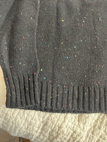 Boston Traders Vintage Mens Sz L Black Colorful Wool Grandpa Sweater - Picture 8 of 10