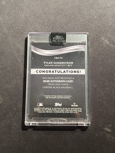 2024 Topps Chrome Black - Tyler Soderstrom Auto #CBA-TS Gold /50 RC Oakland A’s - Foto 2 di 2