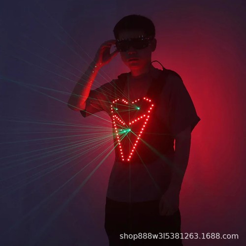 LED Leuchtweste RGB Laser Weste Halloween Cosplay Requisite Party Kürass Bühne - Bild 14 von 19