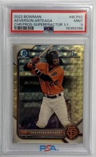 2022 Bowman Chrome Aeverson Arteaga Superfractor 1/1 #BCP82 PSA 9