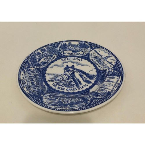 Kentucky Plate Vintage State Souvenir Historic Made Japan Blue Transferware - Picture 7 of 10