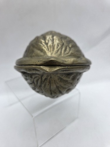 Vintage Solid Brass Hinged Walnut Shaped Nut Cracker 5” Kitschy Gifts - Picture 3 of 9