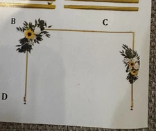 New Metal Table Arch Support Goldtone Party Deco Bridal Shower Wedding