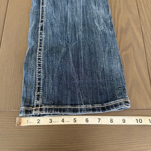 Miss Me Jeans Mid Rise Bootcut Womens 32x34 Blue Embellished Stretch Denim *READ - Picture 9 of 17