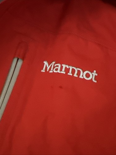 Marmot Gore-Tex Waterproof Jacket Full Zip Raincoat Outdoor Red Mens Large - Picture 7 of 8