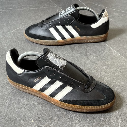Vintage 1986 Adidas Samba UK7.5 Made In West Germany Black White OG Rare 80s