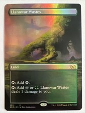 MTG - Llanowar Wastes - 299 - Borderless  - The Brothers' War -  NM -  FOIL
