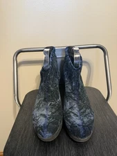 Toni Pons Ankle Boots Blue Crushed Velvet Women's Heels Spain 39 / 8.5