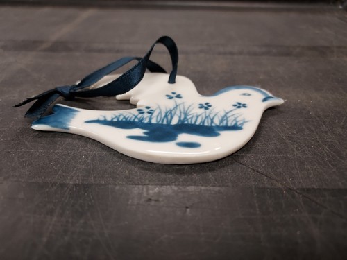 Vintage Keramik Vogel RUSS BERRIE Keramik ORNAMENT blau Delfter Stil - Bild 3 von 3