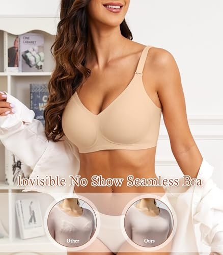 Womens Wireless Bras Comfortable Supportive Tshirt Bra No Underwire Seamless - Picture 3 of 8