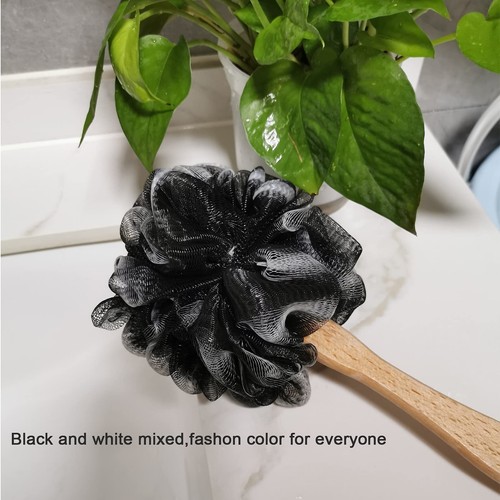 Spugna Doccia Loofah Schiena Scrubber Rete Morbida con Manico in Legno Spugna Bagno - Foto 6 di 8
