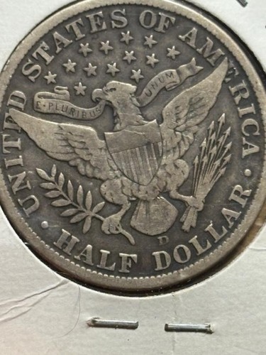 1912-D Barber Half Dollar, Choice VF Denver Mint Issue - Picture 7 of 8