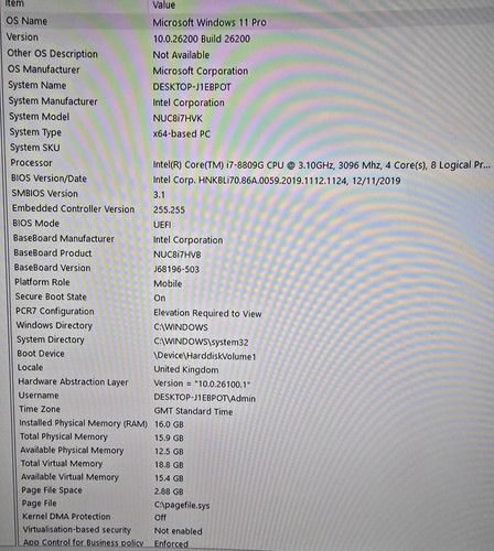 Intel NUC8i7HNK Intel i7-8705G Mini PC 16GB 250GB SSD Windows 11 Pro - Picture 17 of 18