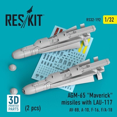 ResKit RS32-0192 - 1:32 AGM-65 Maverick missiles with LAU-117 (2 pcs) (AV-8B, A-