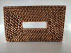 Rattan Wood Tissue Box Cover Holder Classic Coastal