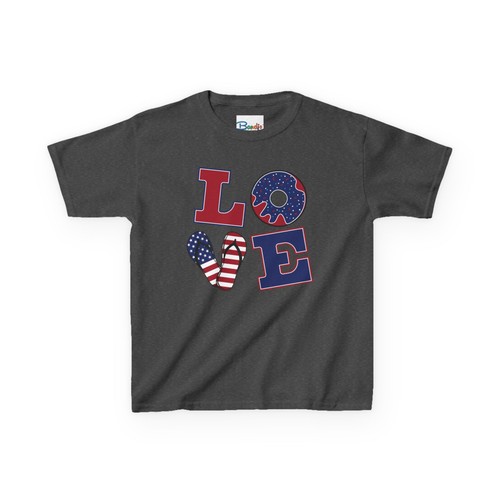 Patriotic Kids Tee, USA Love Shirt, Independence, T-Shirt, Summer, Unisex Youth - Picture 50 of 77