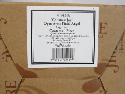 Statuina Jim Shore Heartwood Creek con scatola CHRISTMAS JOY braccia aperte angelo finale - Foto 7 di 8