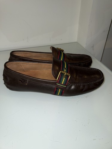 Polo by Ralph Lauren Wessel Brown Leather Driving Loafers 10.5 D - Picture 2 of 10