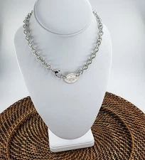 Tiffany & Co Sterling Silver 15" Choker Necklace Chain "Please Return To" Tag NY