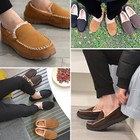 Men's Breathable Moccasin Slippers - Comfortable Slip-On Indoor/Outdoor Shoes